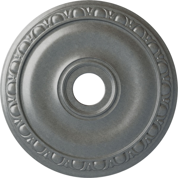 Ekena Millwork Jackson Ceiling Medallion (Fits Canopies up to 5 1/8"), Hnd-Painted Platinum, 20"OD x 3 5/8"ID x 1"P CM20JAPLS - main